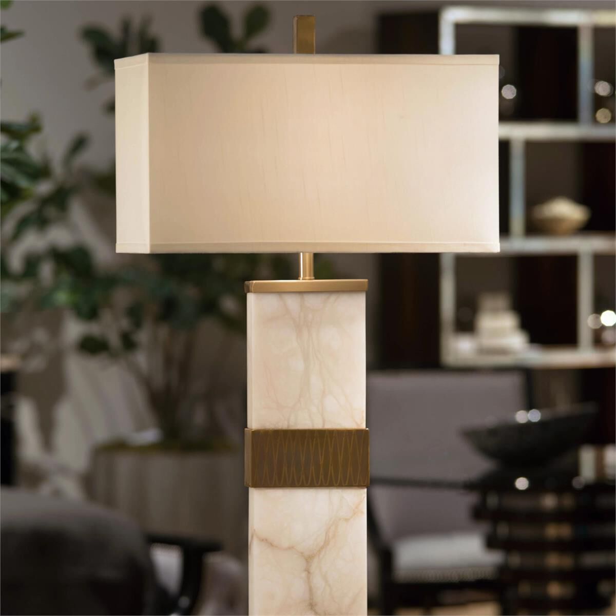 Leah 34.5 inch 150.00 watt Alabaster Table Lamp Portable Light