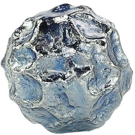 Textural Orb Blue and Silver Decorative Ball