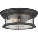 Sonna 2 Light 13.5 inch Matte Black Flush Mount Ceiling Light