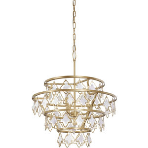 Fleur 4 Light 22 inch French Gold Chandelier Ceiling Light, Smithsonian Collaboration