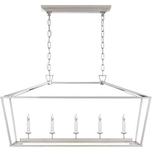 Chapman & Myers Darlana 5 Light 41 inch Polished Nickel Linear Lantern Pendant Ceiling Light, Medium