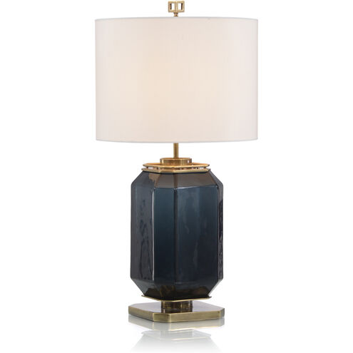 Leah Navy Blue and Brass Table Lamp Portable Light