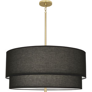 Decker 3 Light 30 inch Modern Brass Pendant Ceiling Light in Raven Black