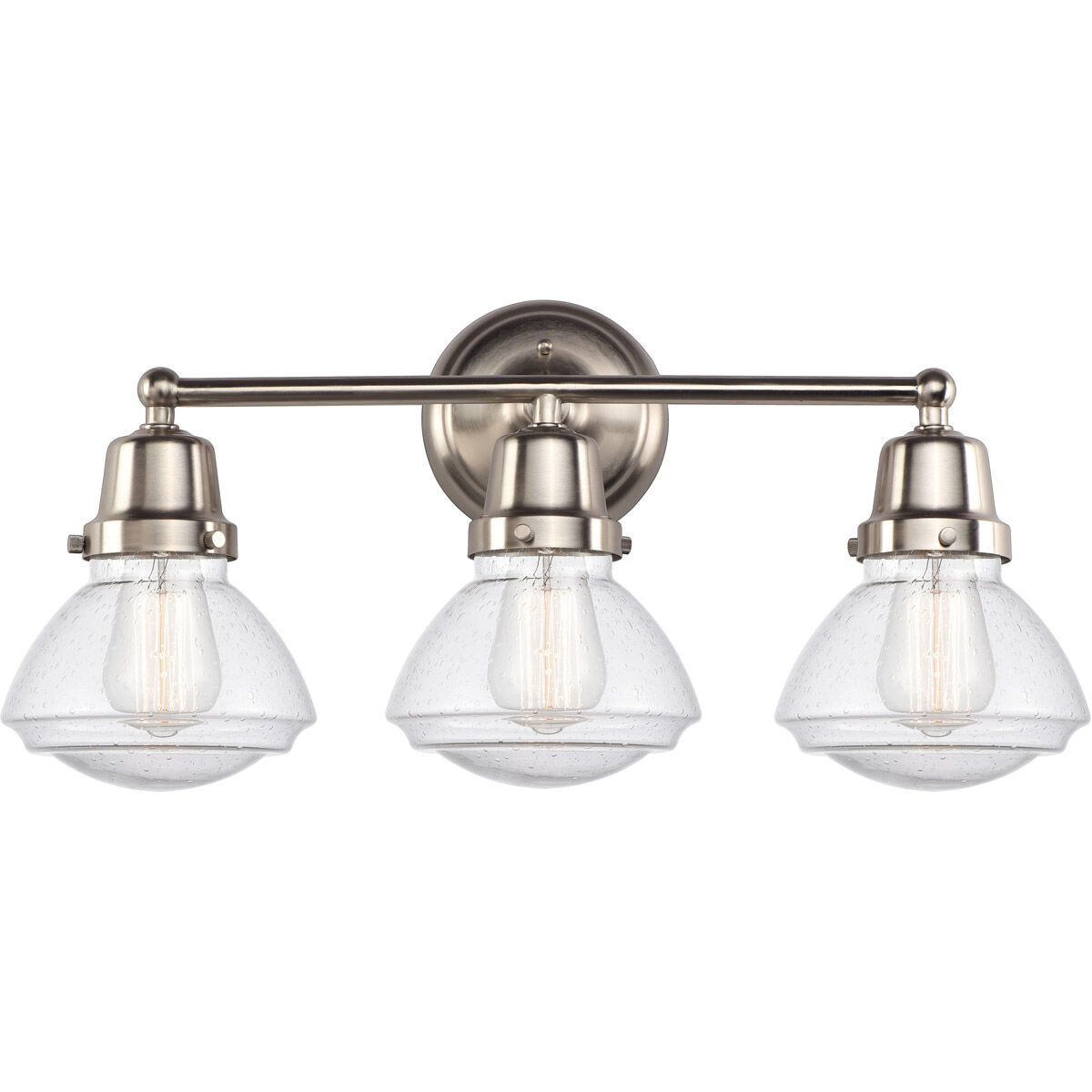 Aditi Olean 3 Light 22.75 inch Brushed Satin Nickel Bath Vanity Light Wall Light, Aditi