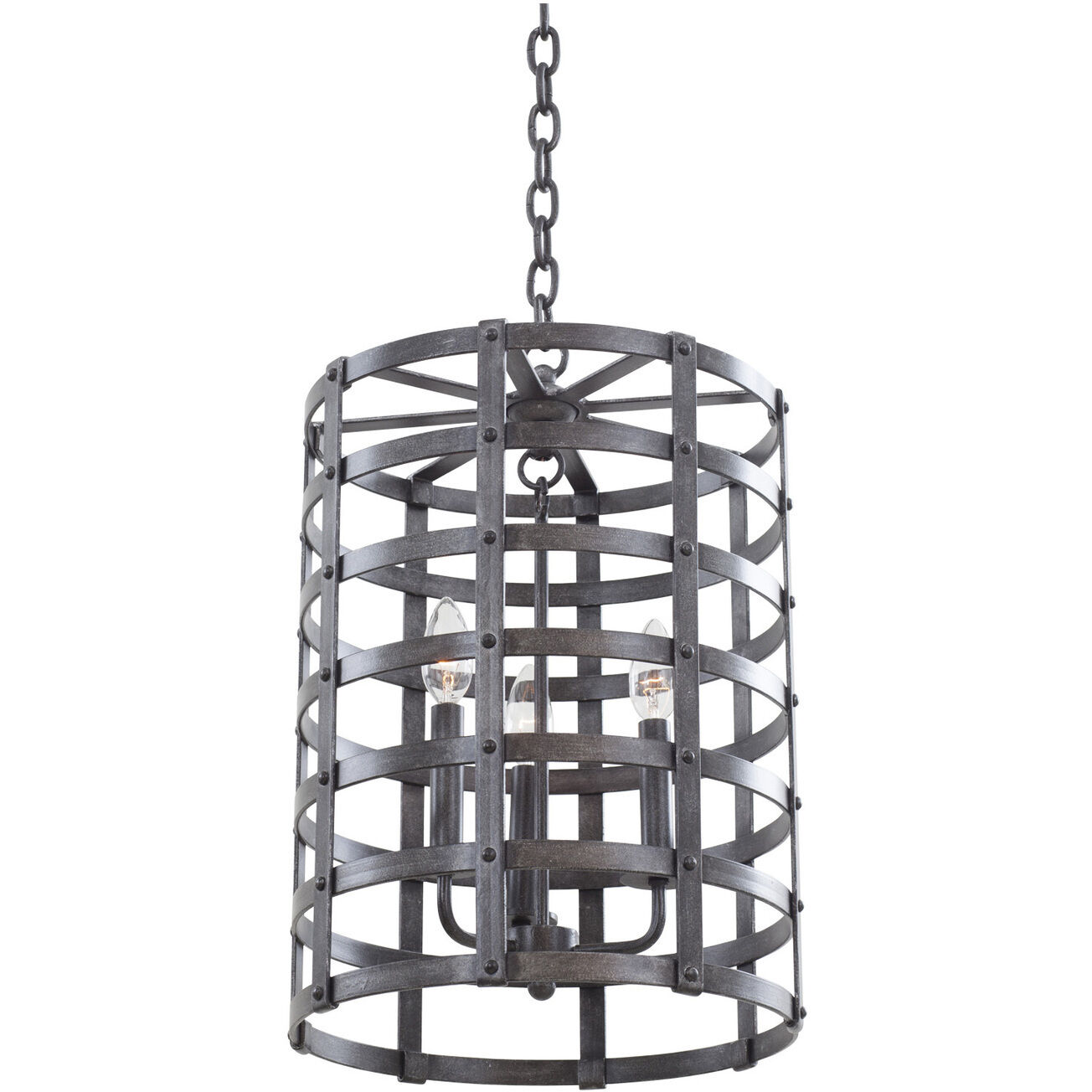 Townsend 3 Light 14 inch Vintage Iron Hanging Lantern Ceiling Light
