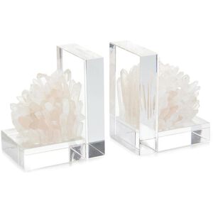 Crystal 6.5 X 4.75 inch Quartz Bookends, Set of 2