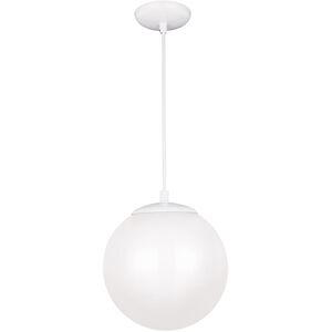 Leo - Hanging Globe 1 Light 10 inch White Pendant Ceiling Light