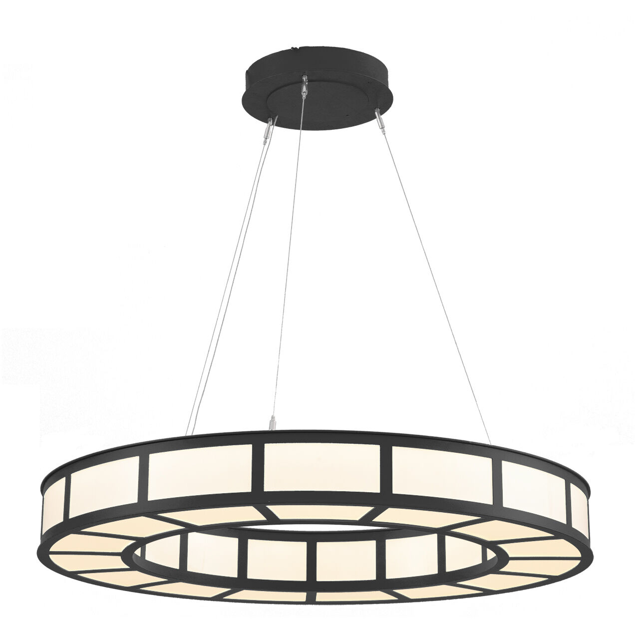 Carlyle LED 35.5 inch Matte Black Chandelier Ceiling Light, Metro