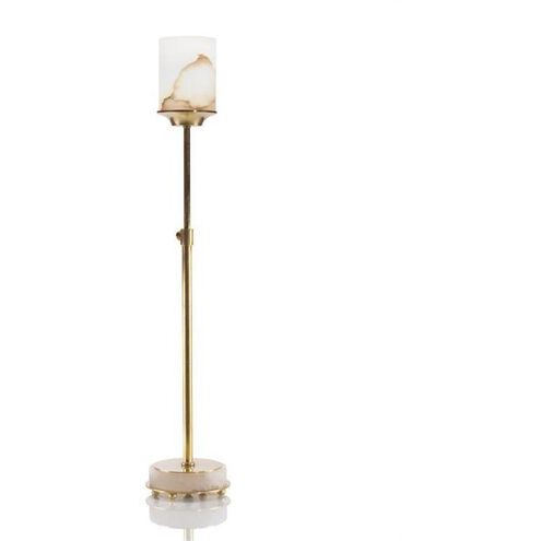 Leah 28 inch 25.00 watt Honey Brass and Alabaster Buffet Lamp Portable Light