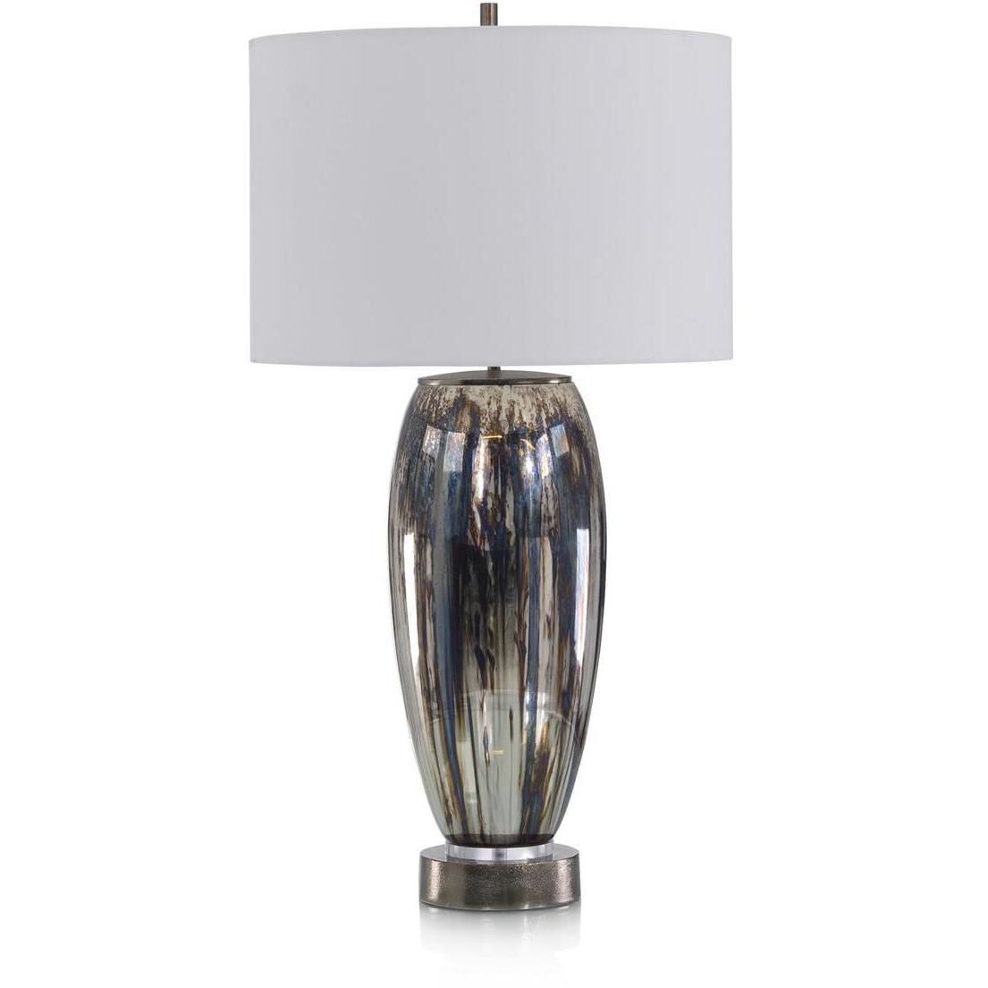 Leah Sapphire and Silver Table Lamp Portable Light