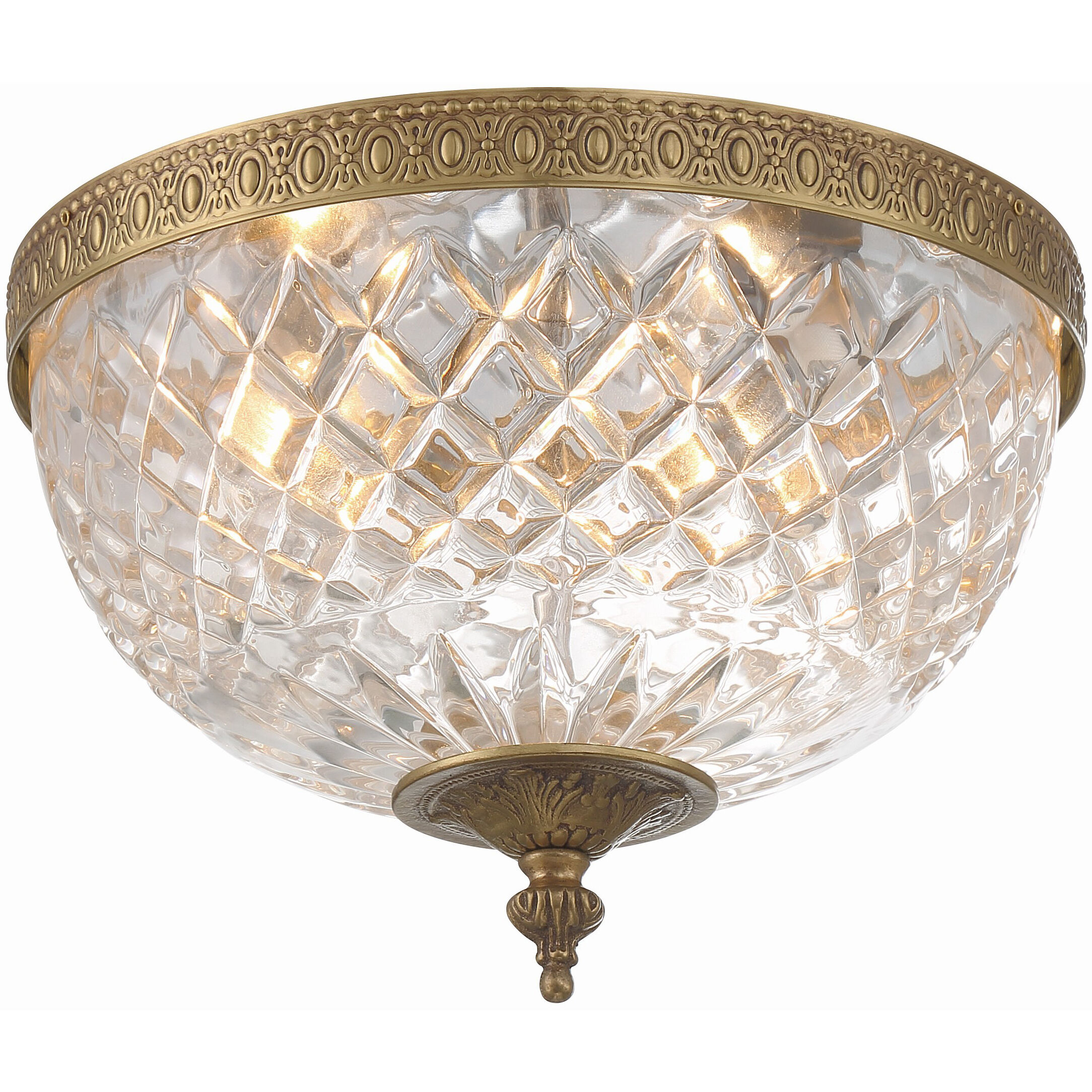 Radley 2 Light 10 inch Olde Brass Flush Ceiling Light