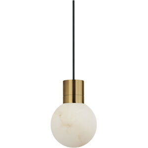 Sean Lavin Mina LED 5 inch Hand Rubbed Antique Brass Pendant Ceiling Light in 2700K, Black Cord, Small