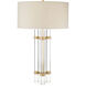 Leah 32.5 inch 150.00 watt Brass and Clear Glass Table Lamp Portable Light