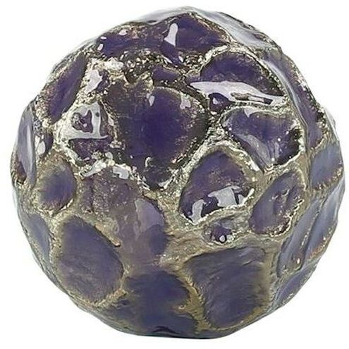 Textural Orb Blue and Gold Decorative Ball
