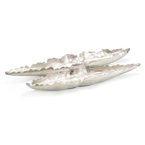 Rippled Edge Silver Trays, Set of 2