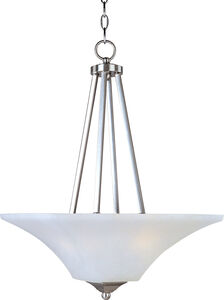 Aurora 2 Light 16 inch Satin Nickel Invert Bowl Pendant Ceiling Light