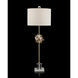 John-Richard Organic Gold and White Buffet Lamp Portable Light JRL-9930 - Open Box