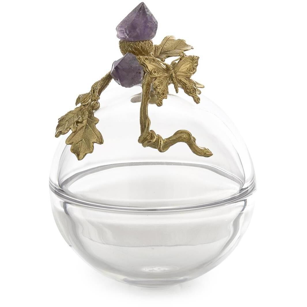 Amethyst Sprig 8 X 6 inch Decorative Cloche, Medium