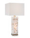 Calcite 36 inch 60 watt White and Gold Table Lamp Portable Light