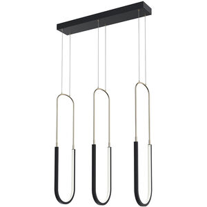 Wayan LED 24 inch Matte Black Chandelier Ceiling Light, Linear (Single)