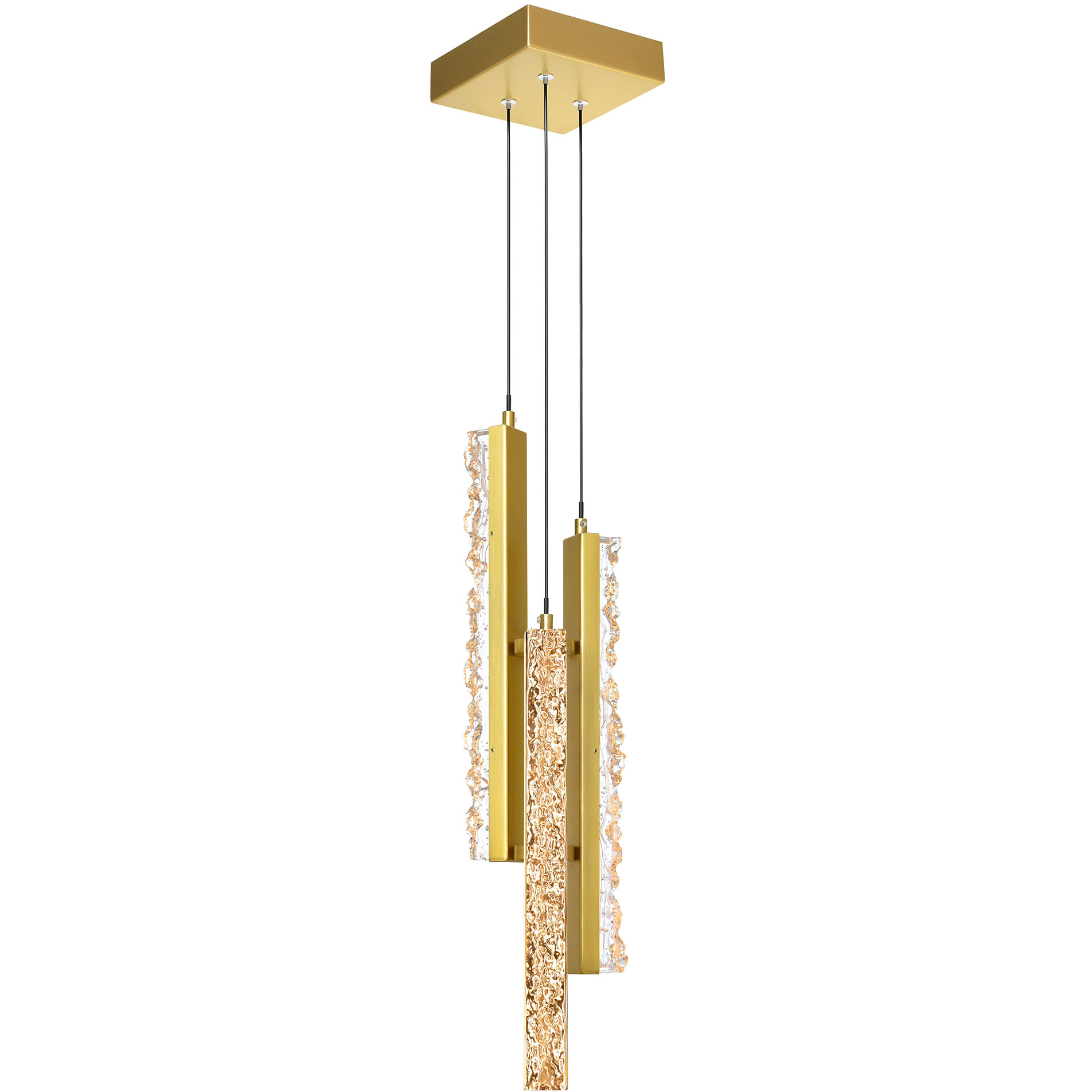 Stagger LED Brass Mini Pendant Ceiling Light
