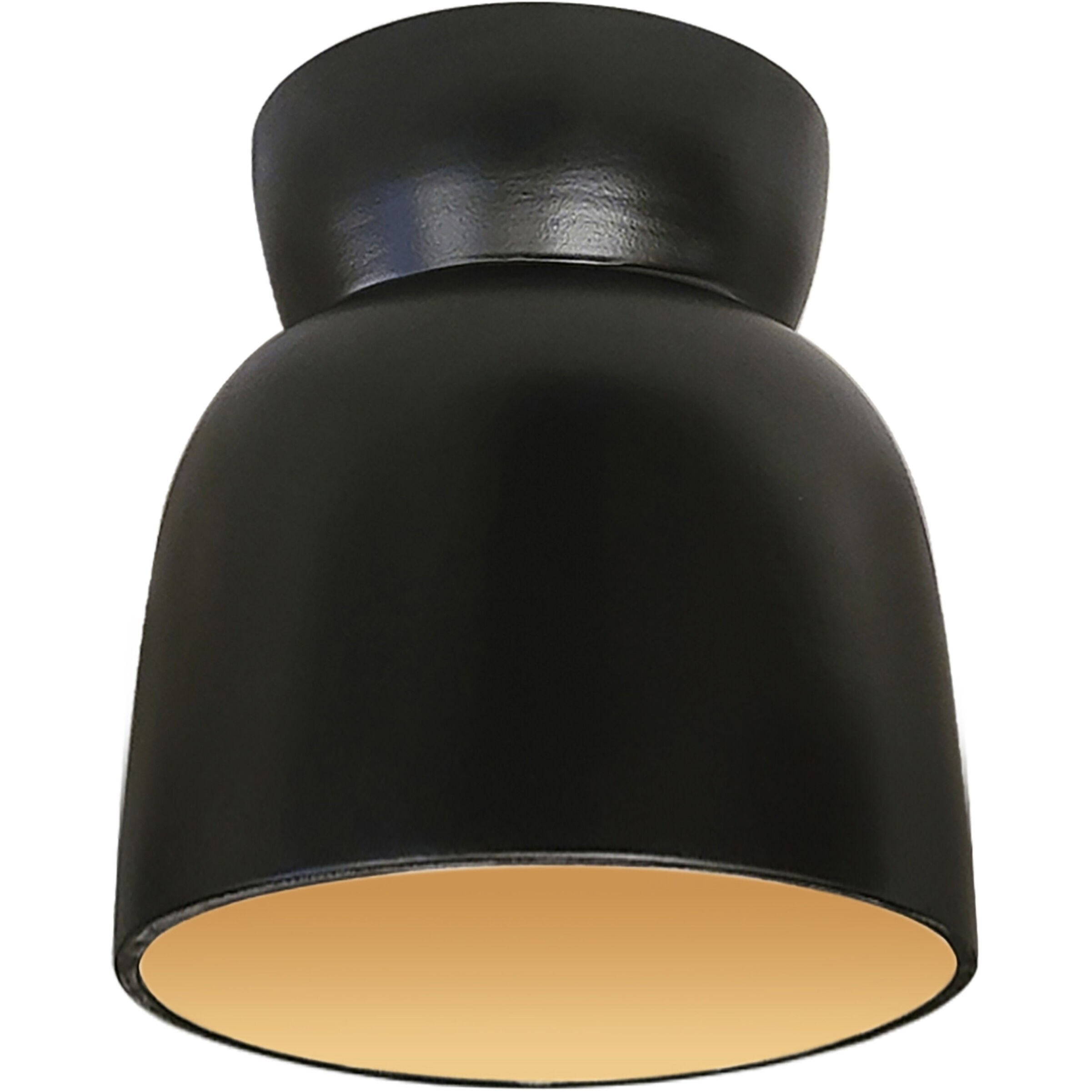 Radiance Collection 1 Light 7.5 inch Carbon Matte Black with Champagne Gold Outdoor Flush Mount