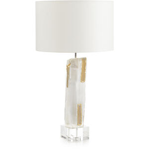 Gilded Selenite 31.75 inch 150.00 watt Gold Leaf Table Lamp Portable Light