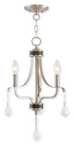 Laurel 3 Light 13 inch Brushed Nickel Mini Chandelier Ceiling Light