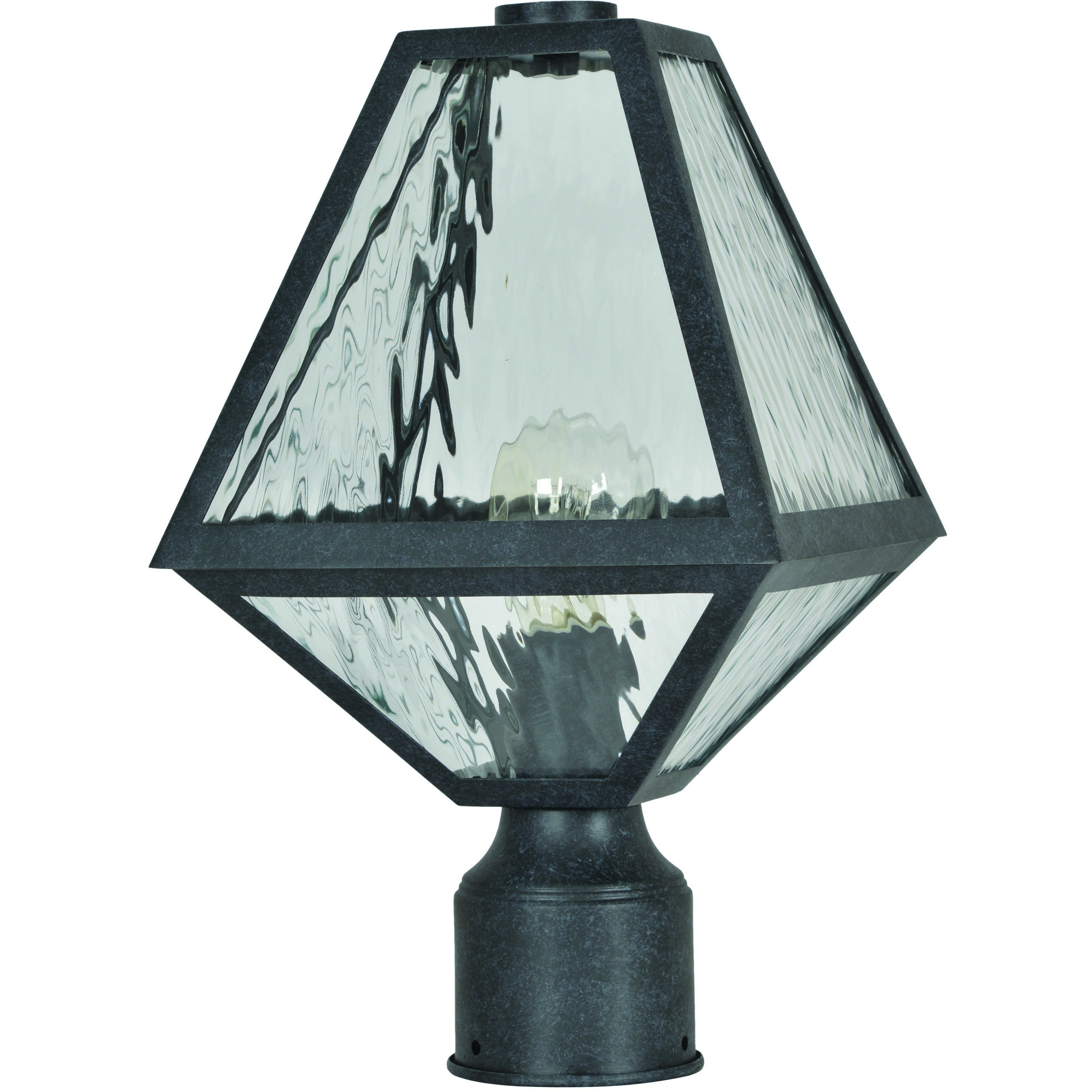 Glacier 1 Light 14 inch Black Charcoal Outdoor Post in Water