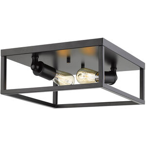 Wesson 2 Light 12 inch Matte Black Flush Mount Ceiling Light