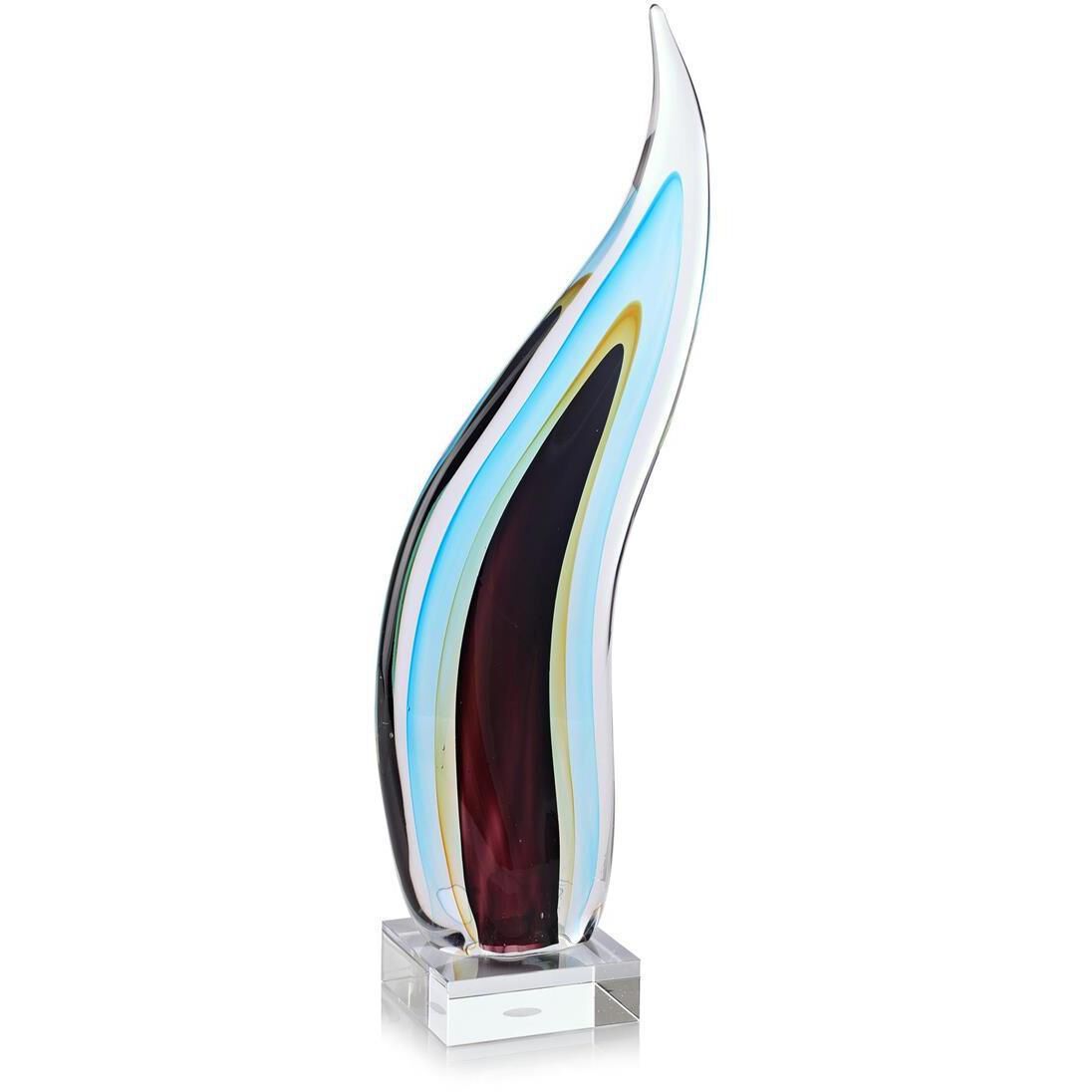Glass Wisp 25 X 5 inch Sculpture, on Crystal, Small