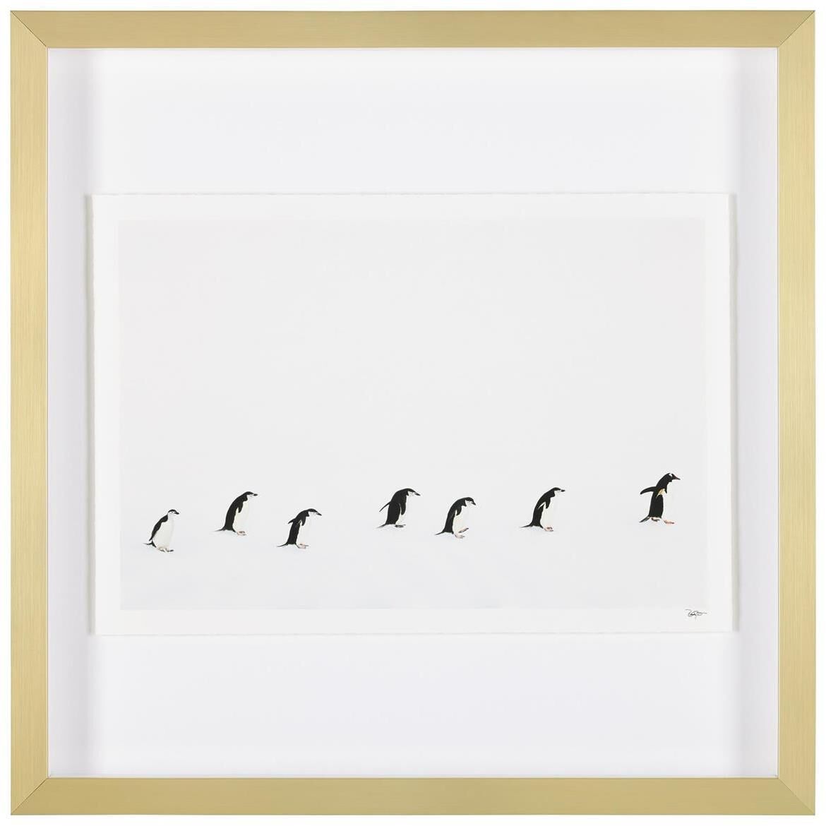 Rodney Bursiel's Chasing Gentoos 32.37 X 32.37 inch Giclee