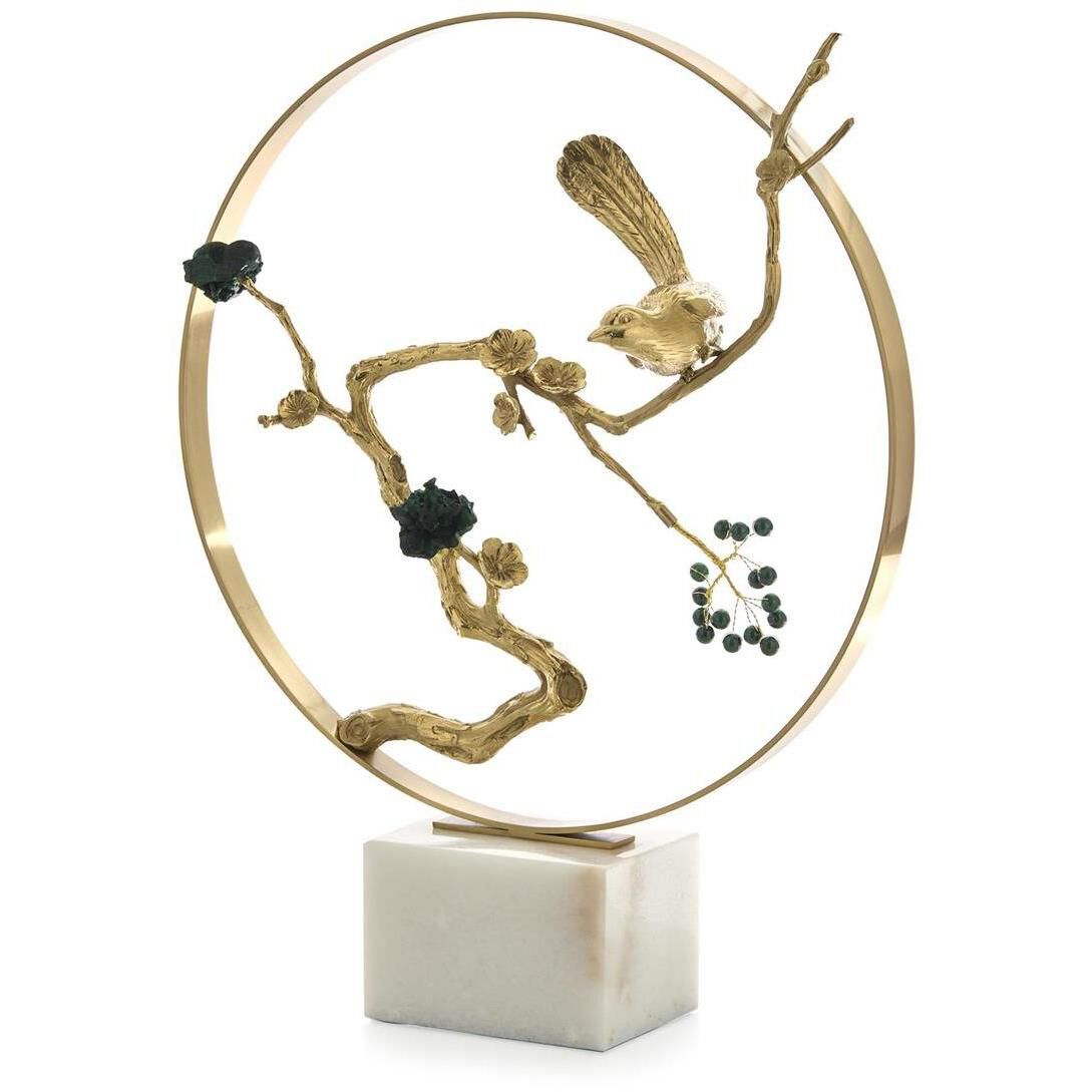 Brass Tree 17.5 X 14 inch Sculpture, on Marble