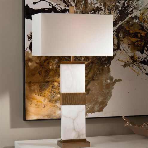 Leah 34.5 inch 150.00 watt Alabaster Table Lamp Portable Light
