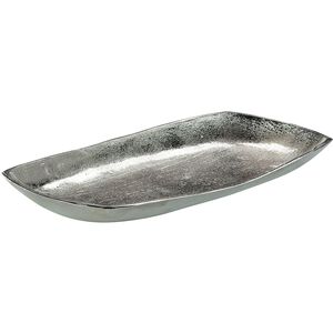 Scooped Metal Silver Tray