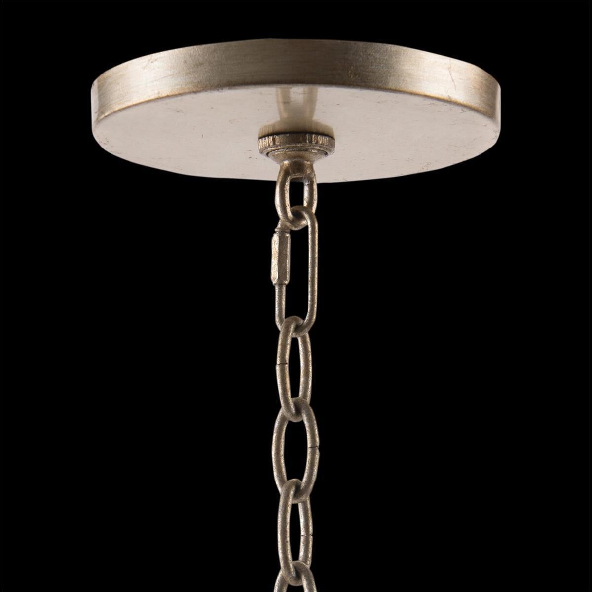 Bent 8 Light 39 inch Silver Leaf Chandelier Ceiling Light