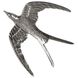Set of Three Nickel Birds in Flight Polished Nickel Accent Wall Decor