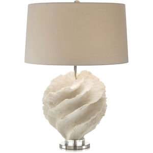 Rustic Spiral 29 inch 150.00 watt Off White and Nickel Table Lamp Portable Light