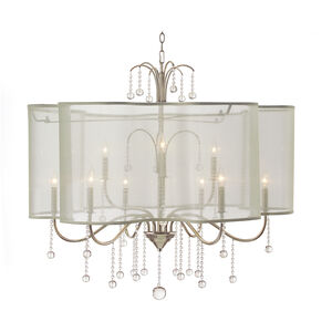 Leah 9 Light 40 inch Silver Chandelier Ceiling Light, Hand-Painted