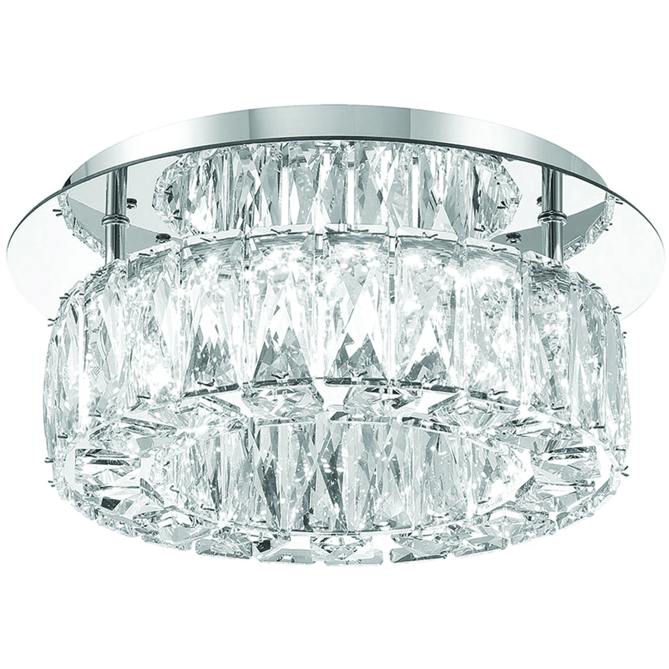 Kinsley 1 Light 12 inch Polished Chrome Flush Ceiling Light