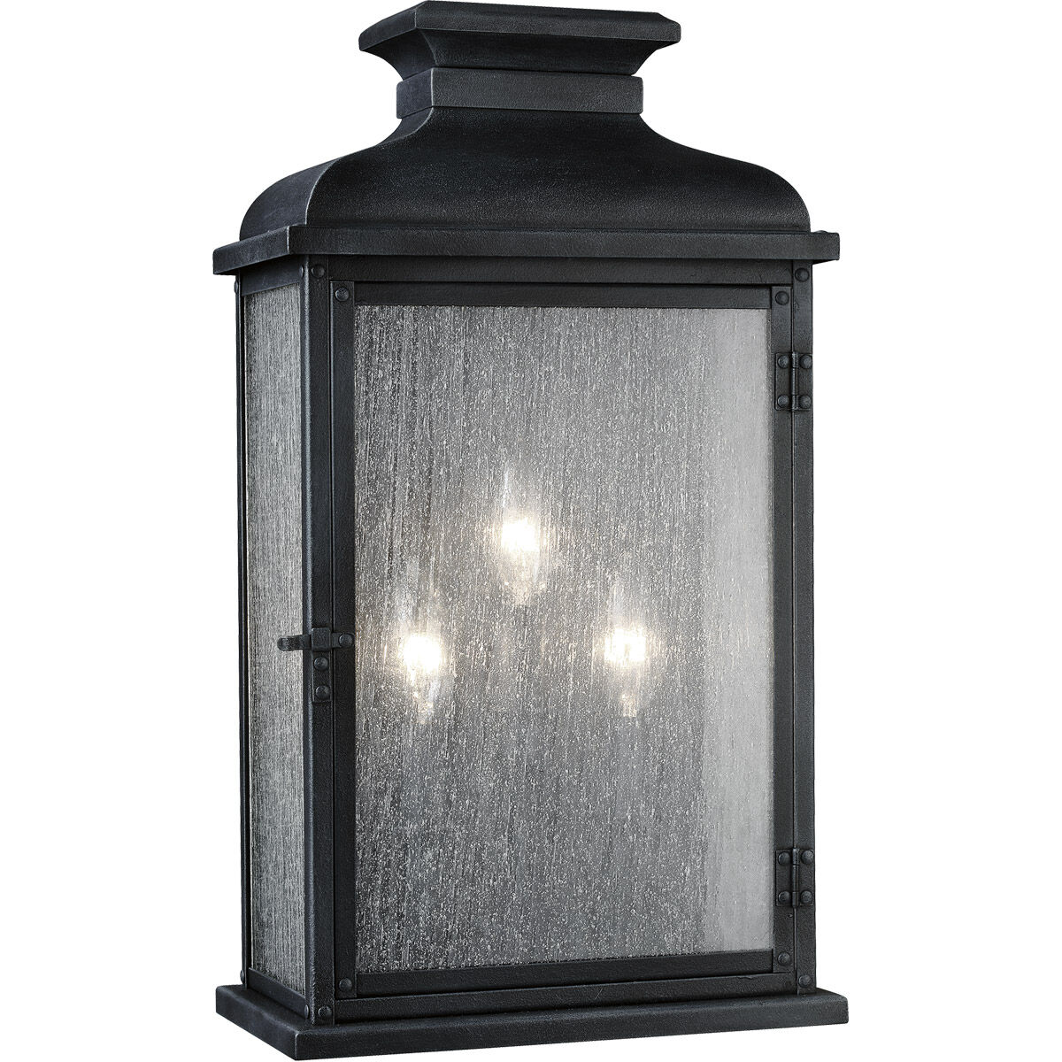Sean Lavin Pediment 3 Light 18.13 inch Dark Weathered Zinc Outdoor Wall Lantern
