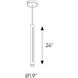 Linea LED 1.9 inch White Pendant Ceiling Light, Cylinder
