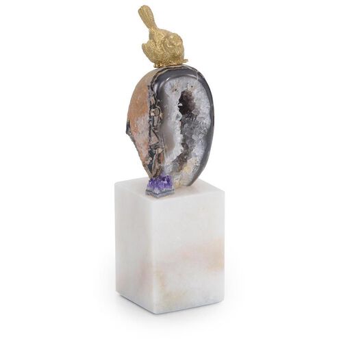 Bird and Geode II 9.75 X 2.75 inch Sculpture