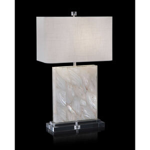 Mother-of-Pearl 29.5 inch 150.00 watt White Mother Of Pearl and Gloss White Table Lamp Portable Light