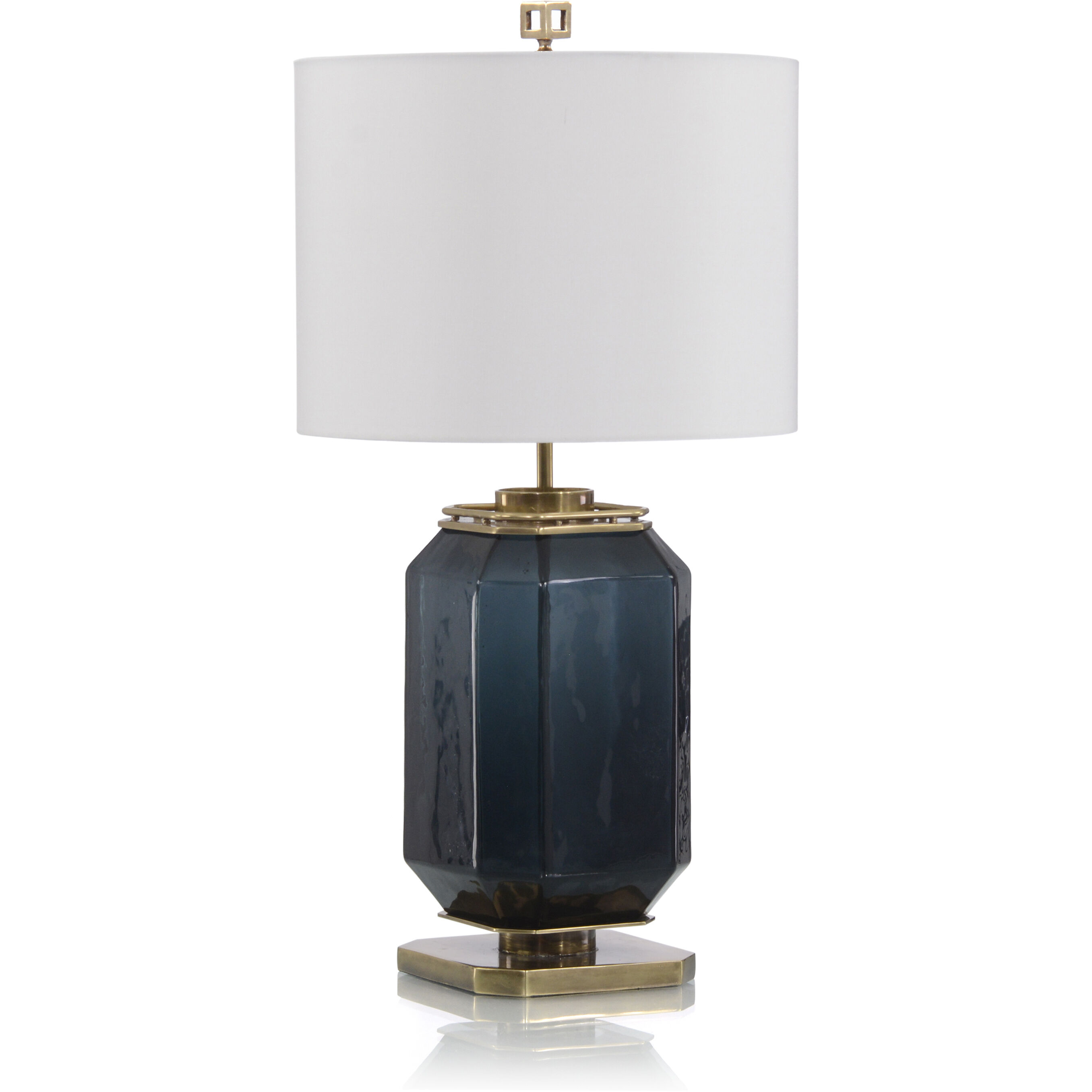 Leah Navy Blue and Brass Table Lamp Portable Light