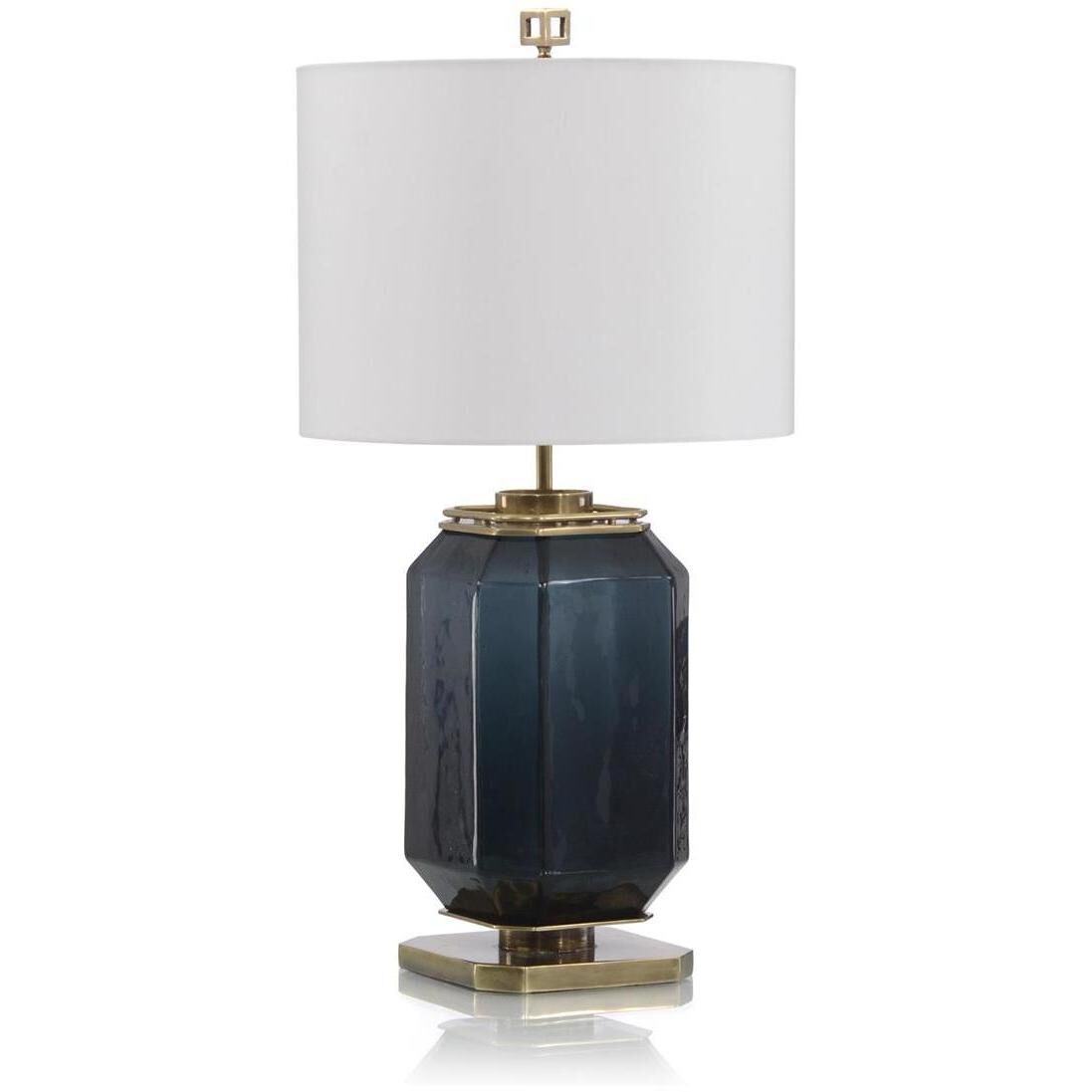 Leah Navy Blue and Brass Table Lamp Portable Light