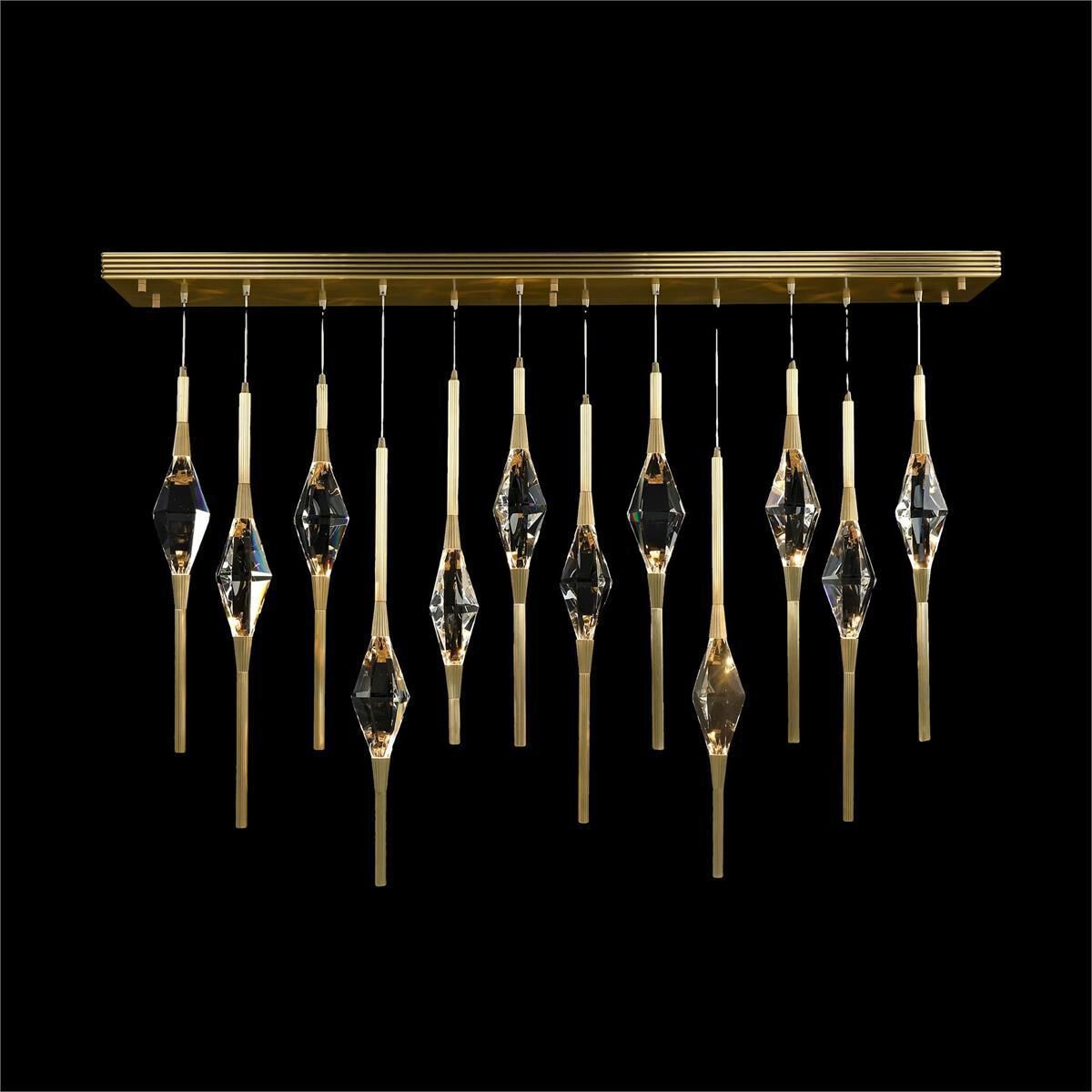 Sprezzatura 12 Light 66 inch Honey Brass Horizontal Chandelier Ceiling Light