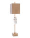Alabaster Crystal 34 inch 60 watt White and Gray Buffet Lamp Portable Light
