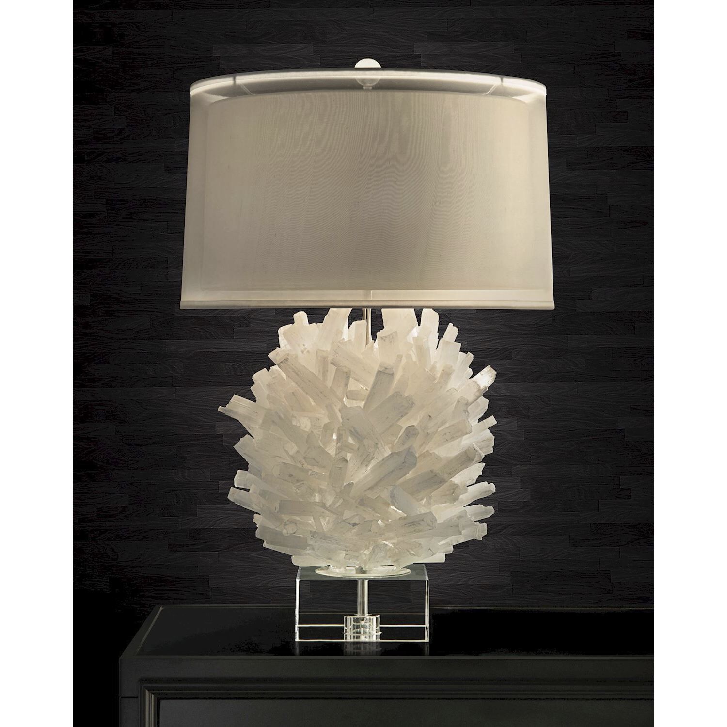 Selenite 32 inch 150.00 watt Translucent and White Table Lamp Portable Light