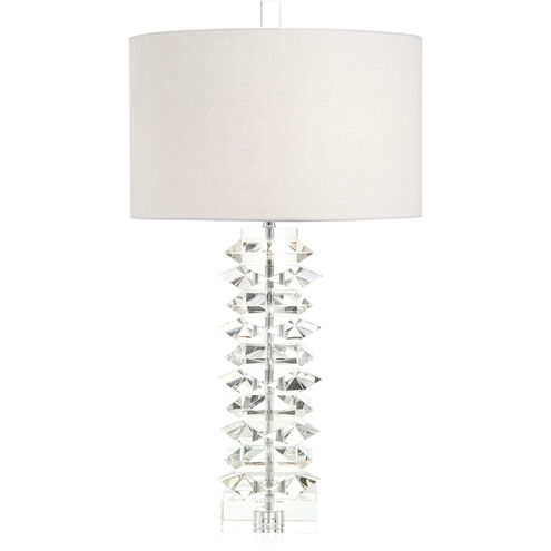 Leah 33 inch 150.00 watt Crystal and Nickel Table Lamp Portable Light